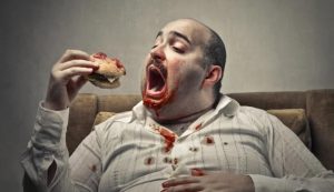 Uomo obeso ha fame